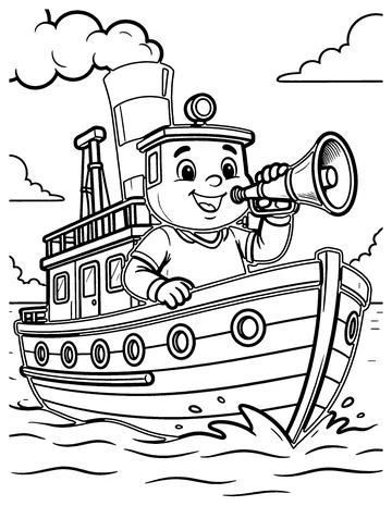 Steam Boat Toot coloring page