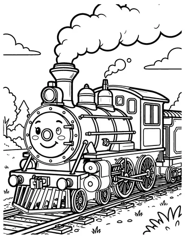 Steam Locomotive coloring page