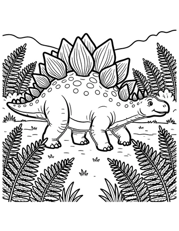 Stegosaurus Stroll coloring page
