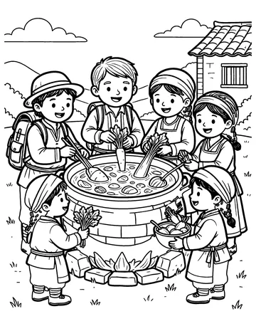 Stone Soup coloring page