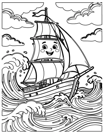 Storm at Sea coloring page