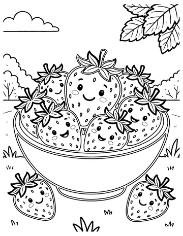 Strawberries coloring page