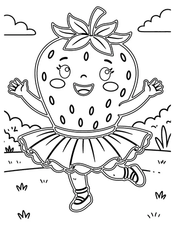 Strawberry Ballerina coloring page