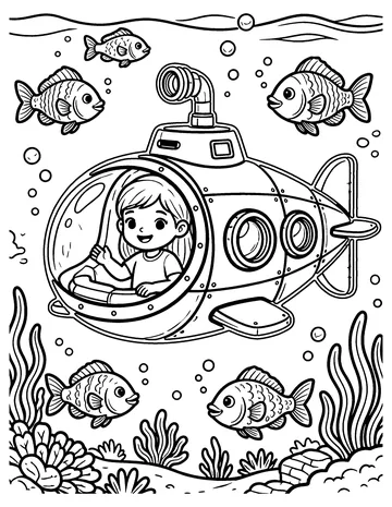 Submarine Explorer coloring page