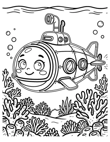 Submarine Voyage coloring page