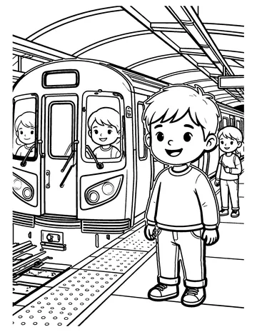 Subway Train coloring page