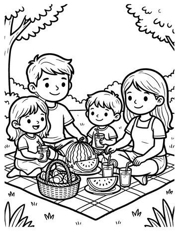 Summer Picnic coloring page