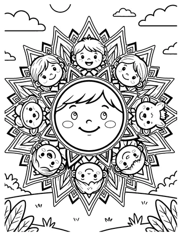Sun Mandala coloring page