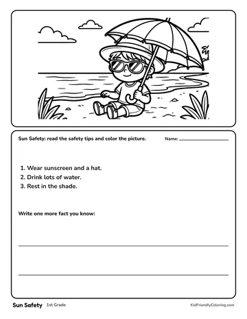 Sun Safety coloring page