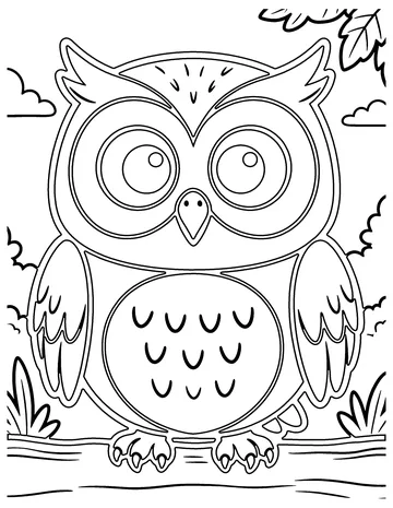 Surprised Owl coloring page