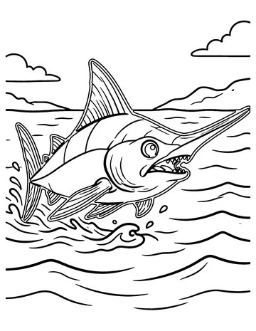 Swordfish coloring page