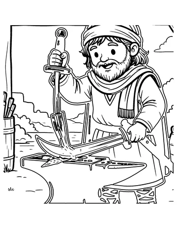 Swords into Plows coloring page