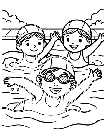 Synchronized Swim coloring page