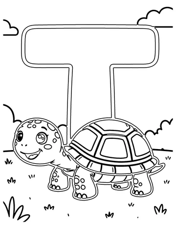 T Is for Turtle coloring page