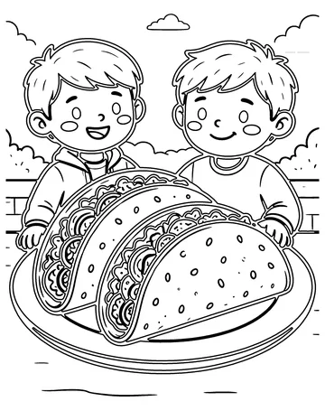 Tacos coloring page