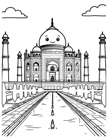 Taj Mahal coloring page