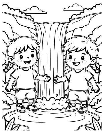 Tall Waterfall coloring page