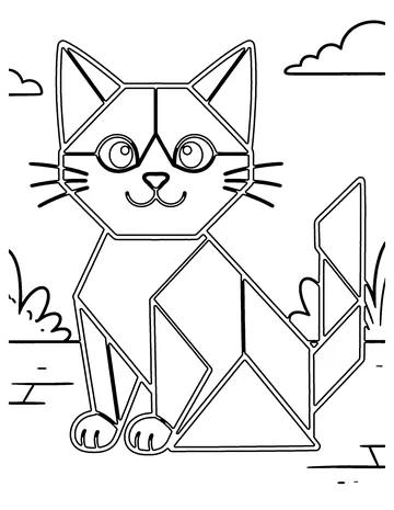 Tangram Animals coloring page