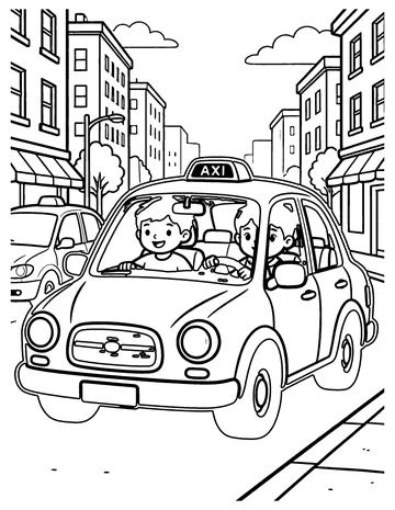 Taxi coloring page