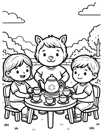 Tea Set coloring page
