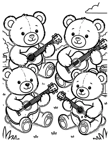 Teddy Band coloring page