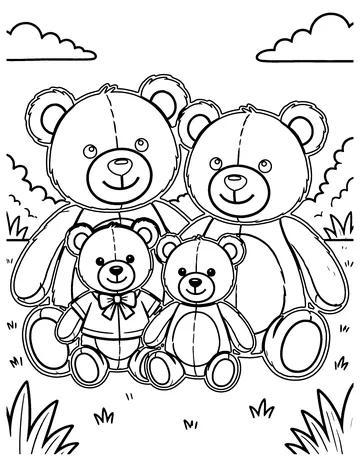 Teddy Family coloring page