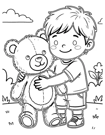 Teddy Hug coloring page