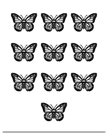 Ten Butterflies coloring page