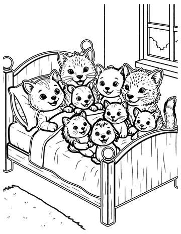 Ten in the Bed coloring page