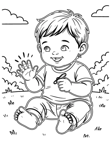 Ten Little Fingers coloring page