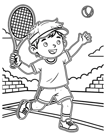 Tennis Serve coloring page