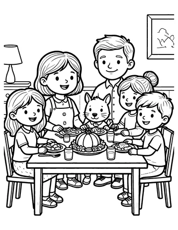 Thanksgiving Dinner coloring page