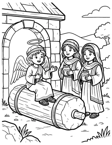 The Angel at the Tomb coloring page