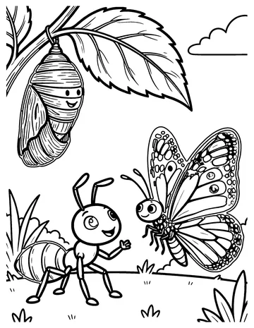 The Ant and the Chrysalis coloring page