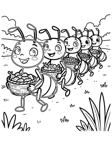 The Ants Go Marching coloring page