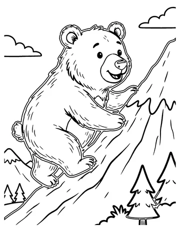 The Bear Went Over the Mountain coloring page