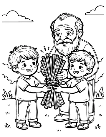 The Bundle of Sticks coloring page