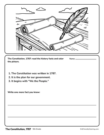 The Constitution, 1787 coloring page