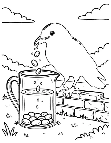 The Crow and the Pitcher coloring page