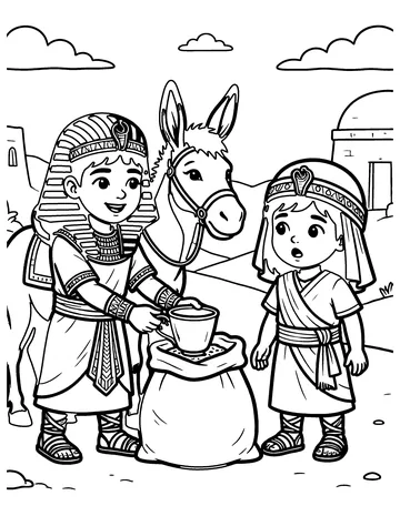 The Cup in Benjamin's Sack coloring page