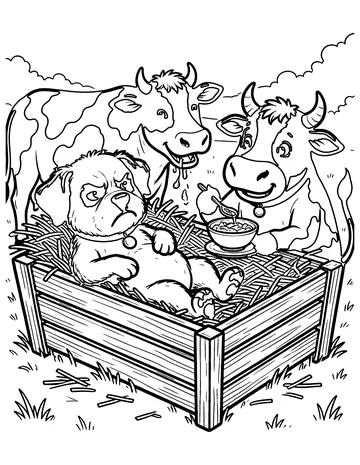 The Dog in the Manger coloring page