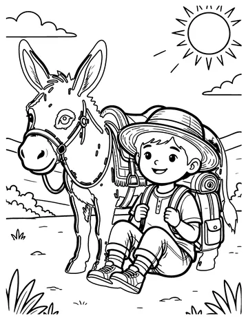 The Donkey and His Shadow coloring page