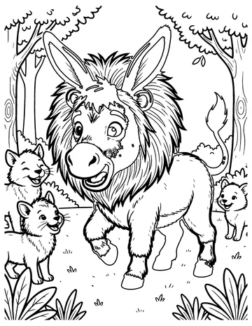 The Donkey in the Lion's Skin coloring page