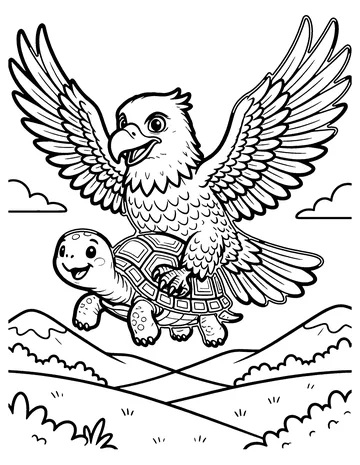 The Eagle and the Tortoise coloring page