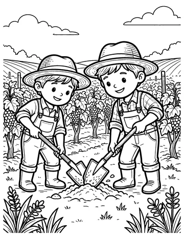 The Farmer and His Sons coloring page