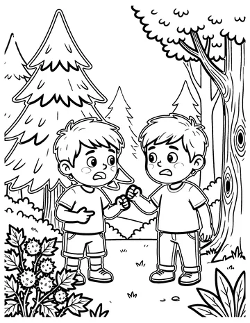 The Fir Tree and the Bramble coloring page