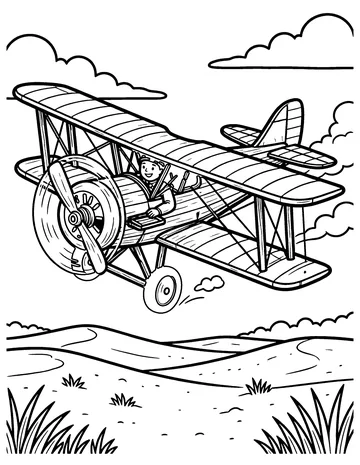 The First Airplane coloring page