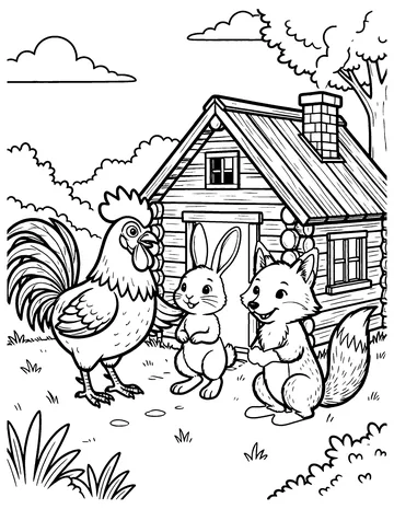 The Fox and the Hare coloring page