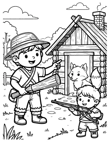 The Fox and the Woodcutter coloring page