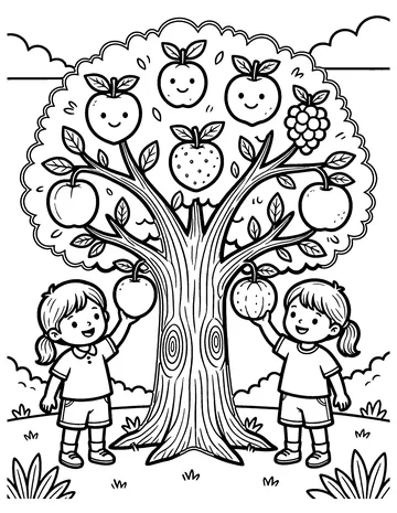 The Fruit of the Spirit Tree coloring page